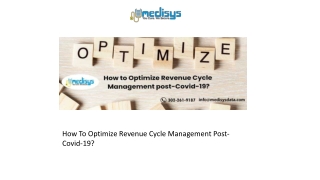 How To Optimize Revenue Cycle Management Post-Covid-19
