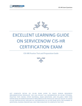 Excellent Learning Guide on ServiceNow CIS-HR Certification Exam