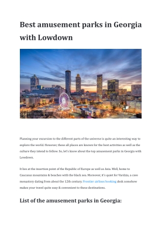 Best amusement parks in Georgia with Lowdown