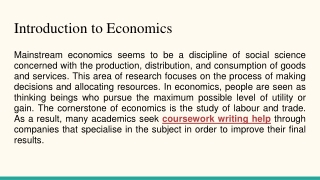 Introduction to Economics
