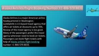 Alaska Airlines Flight Booking  1-886-579-8033
