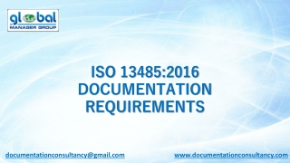 ISO 13485 Documents Presentation