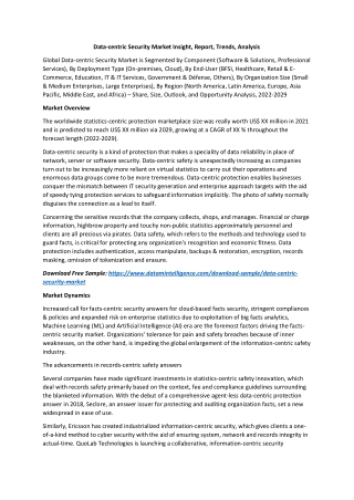 Data-centric Security Market Insight, Report, Trends, Analysis