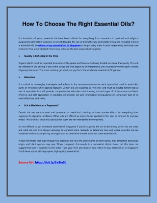How To Choose The Right Essential Oils