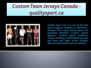 Custom Team Jerseys Canada - qualitysport.ca