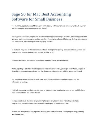 Sage 50 for Mac Best Accounting Software for Small Business