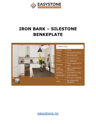 IRON BARK – SILESTONE BENKEPLATE