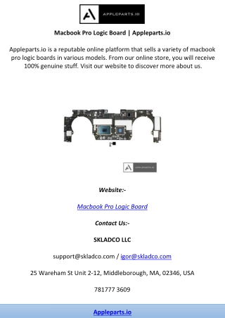 Macbook Pro Logic Board | Appleparts.io