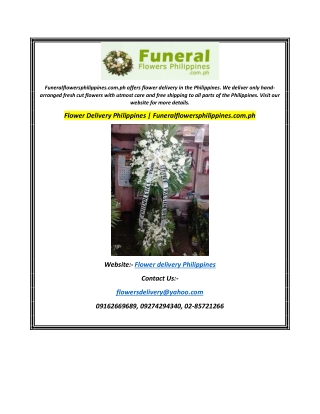 Flower Delivery Philippines  Funeralflowersphilippines.com.ph