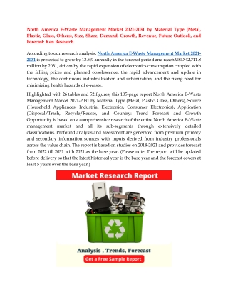 North America E-Waste Management Market 2021-2031 by Material Type