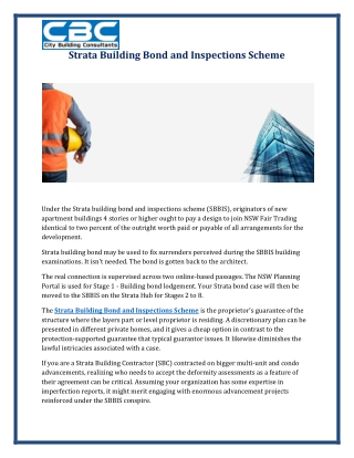 Strata building bond and inspections scheme