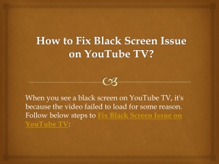 How to Fix Black Screen Issue on YouTube TV?