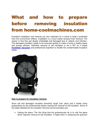 What and how to prepare before removing insulation from home-coolmachines.com