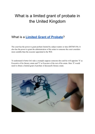 What is a limited grant of probate in the United Kingdom