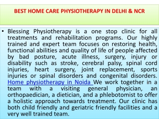 Home physiotherapy in Noida