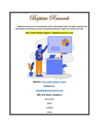 Buy Credit Analysis Report  Baptistaresearch.com