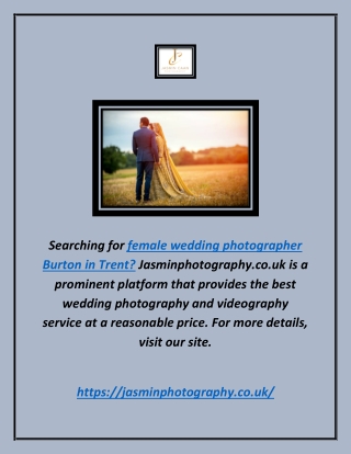 Female Wedding Photographer Burton In Trent | Jasminphotography.co.uk