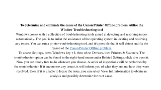 canon printer offline