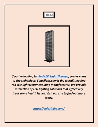 Red Led Light Therapy | Solaslight.com