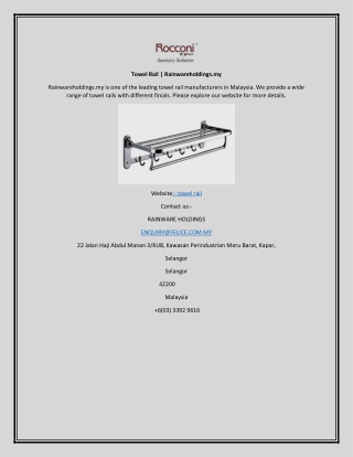 Towel Rail Rainwareholdings