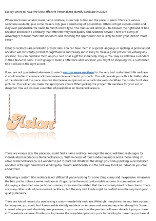The Ultimate Cheat Sheet on personalized name necklace
