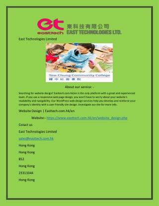 Website Design  Easttech.com