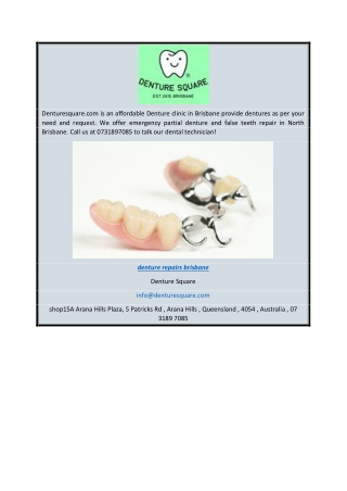 False Teeth and Partial Denture Repairs in Brisbane