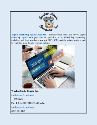Digital Marketing Agency Near Me | Timelessstudio.ca