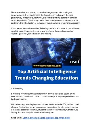 Top Artificial Intelligence Trends Changing Education In 2022