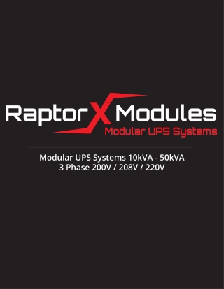 Raptor X Modules - Modular UPS Systems