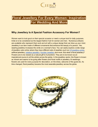 Floral Jewellery For Every Women_ Inspiration For Wedding And More