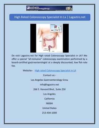 High rated Colonoscopy Specialist in LA