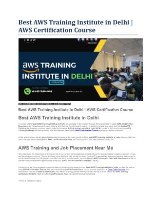 Best AWS Training Institute in Delhi