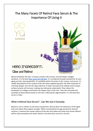 The Many Facets Of Retinol Face Serum & The Importance Of Using It
