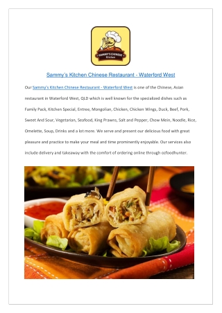 Sammy’s Kitchen Chinese Restaurant - Waterford West