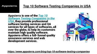 Top 10 Software Testing Companies in USA