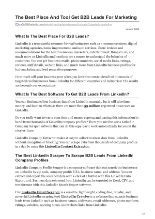 The Best Place And Tool Get B2B Leads For Marketing