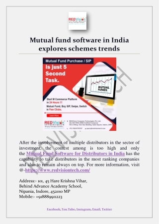 Mutual fund software in India explores schemes trends