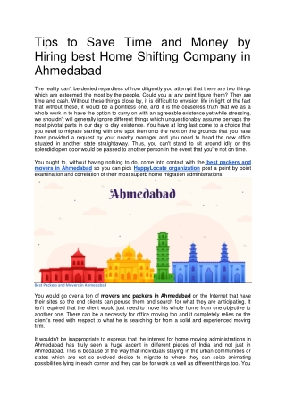 Tips to Save Time and Money by Hiring best Home Shifting Company in Ahmedabad