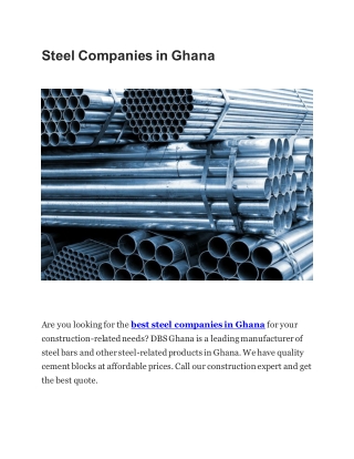 Steel Companies in Ghana.