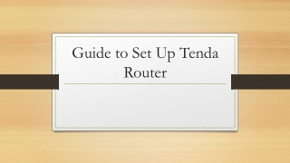 Guide to Set Up Tenda Router