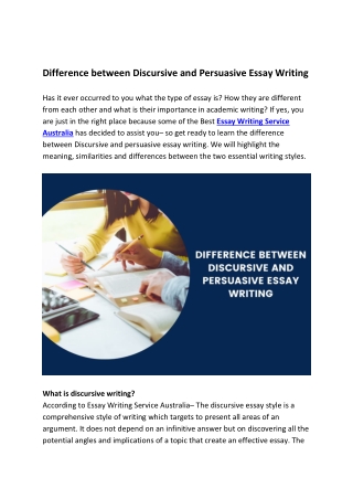 Difference between Discursive and Persuasive Essay Writing