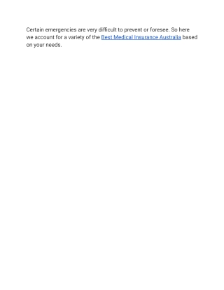 Best Medical insurance Australia