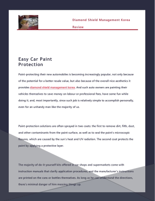 Easy Car Paint Protection