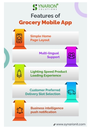 Features OF Grocery Mobile App