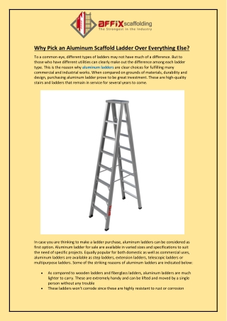 Why Pick an Aluminum Scaffold Ladder Over Everything Else
