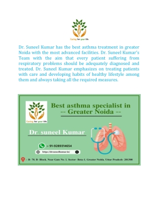 asthma specialist in greater noida | Dr. Suneel Kumar