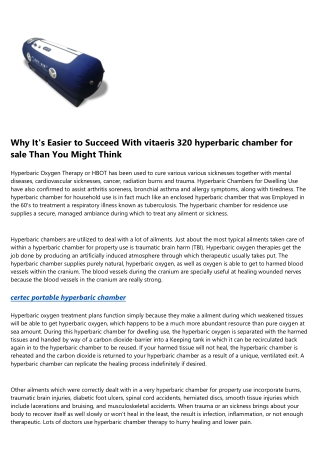 Are You Getting the Most Out of Your inflatable hyperbaric chamber for sale?
