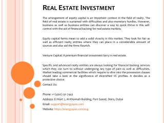Real Estate Investment