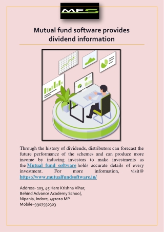 Mutual fund software provides dividend information